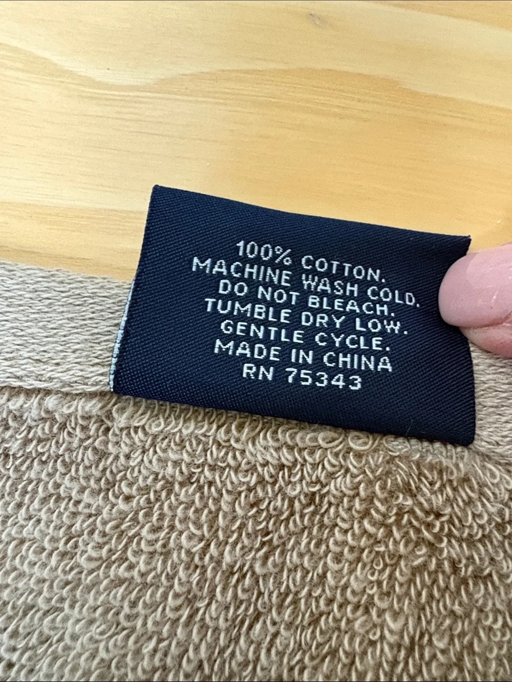 Brooks Brothers Oversized Striped Tan and White Plush Beach/Pool Towel